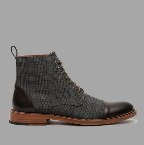 Kingsman Leather Accented Three-Quarter Plaid Boots