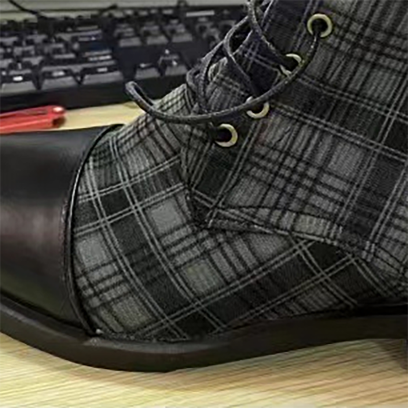 Kingsman Leather Accented Three-Quarter Plaid Boots