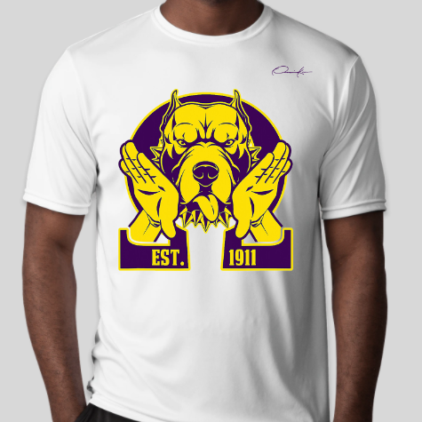 omega psi phi que dawg 1911 shirt white