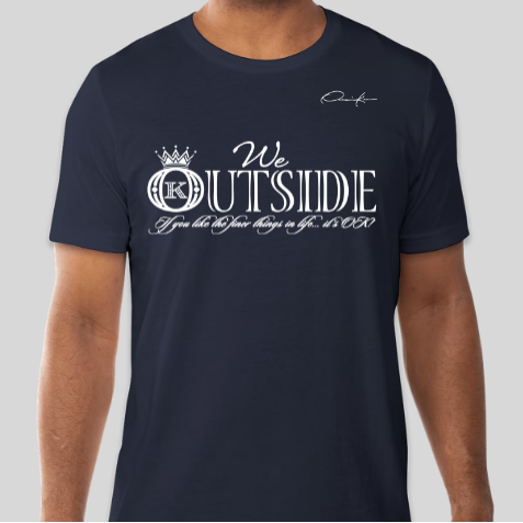 we outside t-shirt navy blue