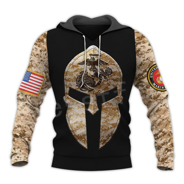 Marine Warrior Helmet Camouflage Hoodie – Onassis Krown